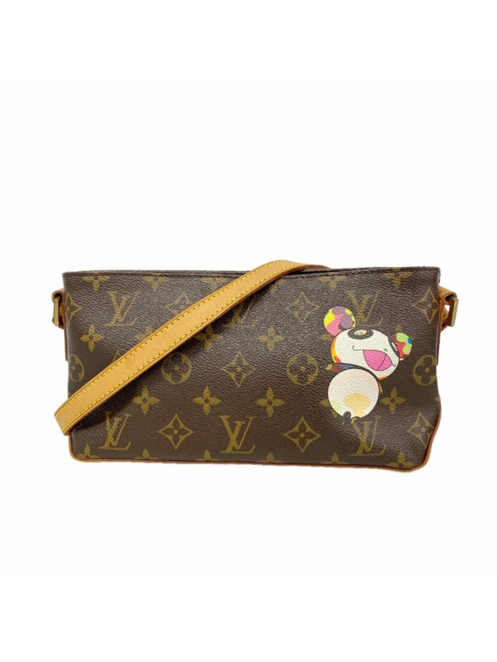 Louis Vuitton Shoulder Bag Monogram Panda Takashi Murakami Trotteur Brown